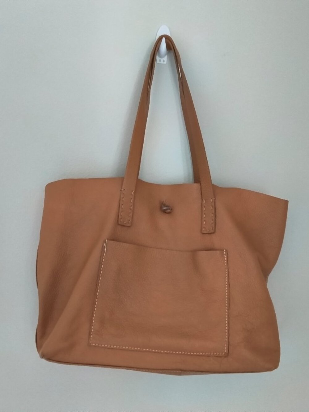brown leather tote bag, made in Italy - Picture 2 of 7